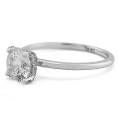 14k White Gold 1CTW Lab Round Solitaire Diamond Womens Engagement Ring 2.2grams