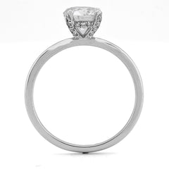 14k White Gold 1CTW Lab Round Solitaire Diamond Womens Engagement Ring 2.2grams
