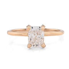 14k Yellow Gold 1CTW Lab Cushion Cut Solitaire Diamond 2.2g Womens Wedding Ring