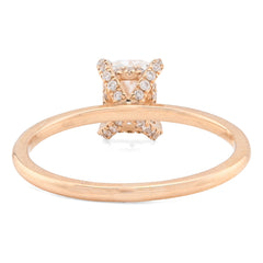 14k Yellow Gold 1CTW Lab Cushion Cut Solitaire Diamond 2.2g Womens Wedding Ring