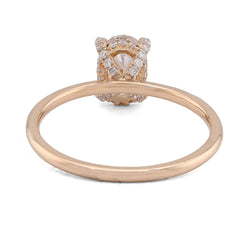 14k Yellow Gold 1CT Lab Grown Oval Solitaire Diamond Promise Ring 2.2g For Women