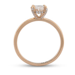 14k Yellow Gold 1CT Lab Grown Oval Solitaire Diamond Promise Ring 2.2g For Women