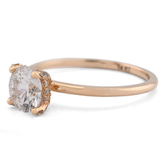 14k Yellow Gold 1CTW Lab Round Solitaire Diamond Wedding Ring 2.2g For Womens