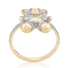 10k Yellow Gold 0.31CTW Natural Diamond Cute Teddy Bear 3.2gms Womens Ring