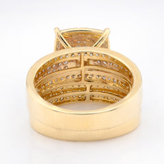 10k Yellow Gold 0.99CTW Natural Diamond Cushion Shaped Wedding Band Ring 6.8gms