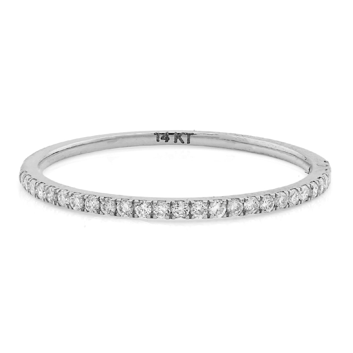 Fine 14k White Gold 0.8gms 0.25CTW Lab Grown Diamond Womens Wedding Band Size 7