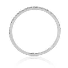 Fine 14k White Gold 0.8gms 0.25CTW Lab Grown Diamond Womens Wedding Band Size 7