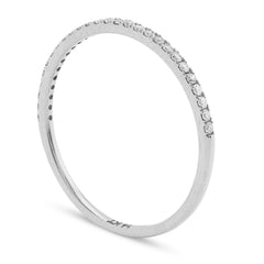 Fine 14k White Gold 0.8gms 0.25CTW Lab Grown Diamond Womens Wedding Band Size 7