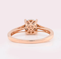 10k Rose Gold 2.2gms 0.18CTW Natural Diamond Round Flower Womens Wedding Ring
