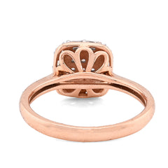 10k Rose Gold Womens Square Natural Diamond 0.33CTW Round/Baguette Ring 3.3gms