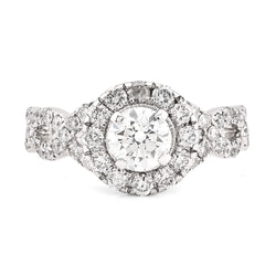 14k White Gold Womens 2CTW Natural Diamond Twist Style Halo Wedding Ring 6.4gms