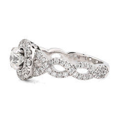 14k White Gold Womens 2CTW Natural Diamond Twist Style Halo Wedding Ring 6.4gms