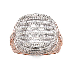 10k Rose Gold 3.43 CTW Natural Diamond Round Shape Mens Pinky Ring 15.7gms