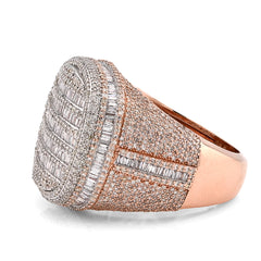 10k Rose Gold 3.43 CTW Natural Diamond Round Shape Mens Pinky Ring 15.7gms