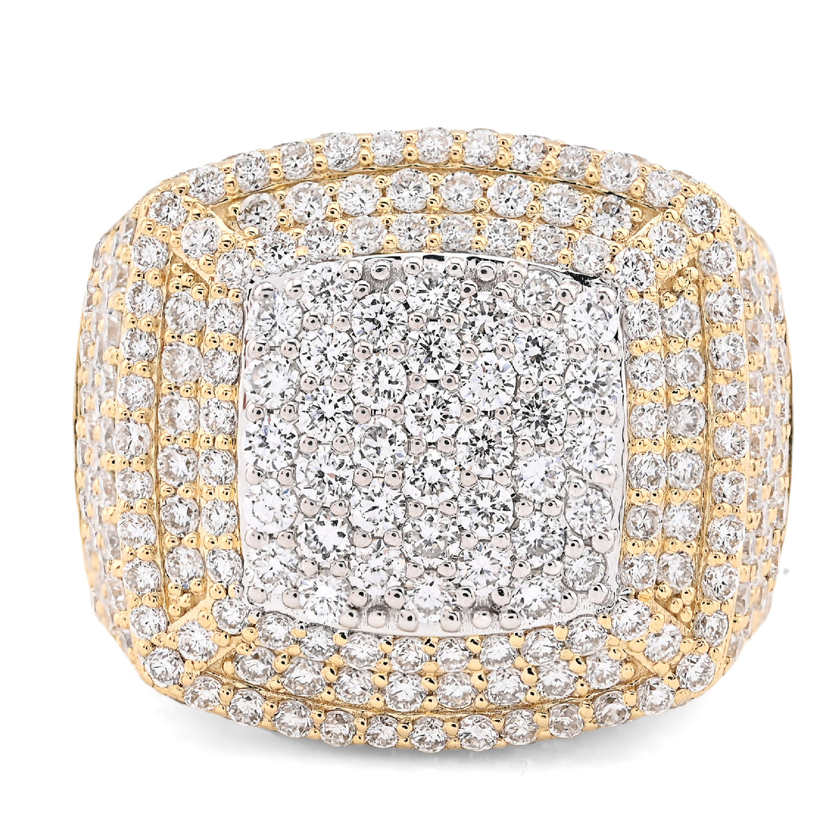 10k Yellow Gold Rectangle Shape Men 4.10 CTW Lab Diamond Pinky Ring 10g