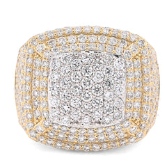 10k Yellow Gold Rectangle Shape Men 4.10 CTW Lab Diamond Pinky Ring 10g