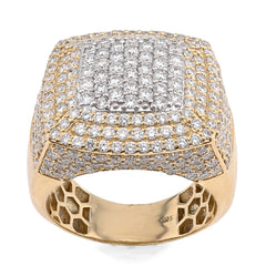 10k Yellow Gold Rectangle Shape Men 4.10 CTW Lab Diamond Pinky Ring 10g