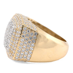 10k Yellow Gold Rectangle Shape Men 4.10 CTW Lab Diamond Pinky Ring 10g