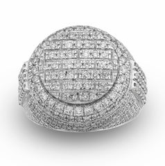 10k Yellow Gold Two-Row Round 2 CTW Natural Diamond Men Pinky Ring 10.2g