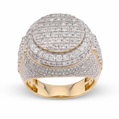 10k Yellow Gold Two-Row Round 2 CTW Natural Diamond Men Pinky Ring 10.2g