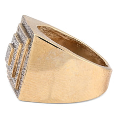 10k Yellow Gold 0.69 CTW Natural Diamond Multi Level Square Shape Men Pinky Ring 5.7g