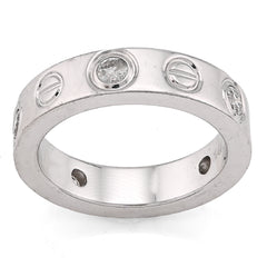 14k White Gold 0.74 CTW Natural Diamond Cartier 5 Diamond Love Ring Men Band 12.2g