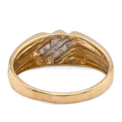 10k Yellow Gold 0.25 CTW Three Natural Diamond Diagonal Row Men Ring 3.7g