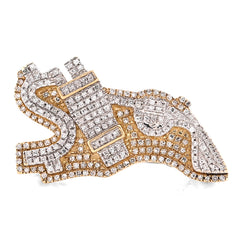 10k Yellow Gold 1.05 CTW "$", "Electric Plug", "Gun" Men Custom Natural Diamond Ring 7.5g