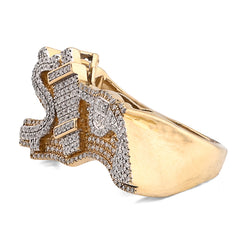 10k Yellow Gold 1.05 CTW "$", "Electric Plug", "Gun" Men Custom Natural Diamond Ring 7.5g