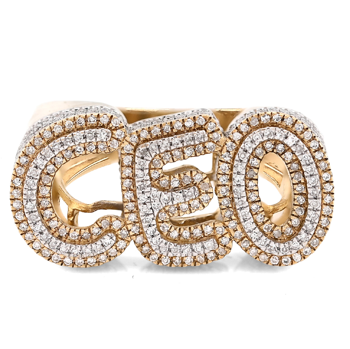 10k Yellow Gold Men "CEO" 0.82 CTW Natural Diamond Custom Ring 10gm