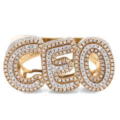 10k Yellow Gold Men "CEO" 0.82 CTW Natural Diamond Custom Ring 10gm