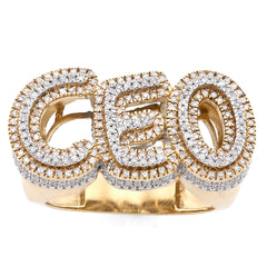 10k Yellow Gold Men "CEO" 0.82 CTW Natural Diamond Custom Ring 10gm