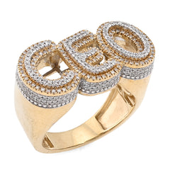 10k Yellow Gold Men "CEO" 0.82 CTW Natural Diamond Custom Ring 10gm