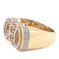 10k Yellow Gold Men "CEO" 0.82 CTW Natural Diamond Custom Ring 10gm
