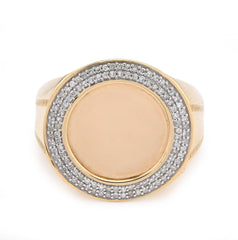 10k Yellow Gold 0.33 CTW Natural Diamond Edges Round Men Pinky Ring 7.9gm
