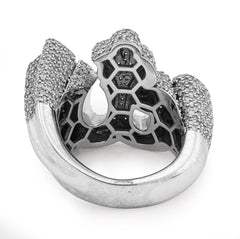 10k White Gold 4.75 CTW Natural Diamond Mens "Allah" Pinky Ring 24.7gms
