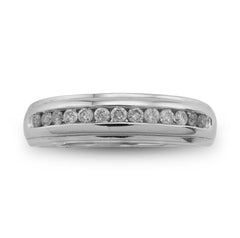 925 Sterling Silver 0.33 CTW Natural Diamond Single Row Centre Men Band 3.5g