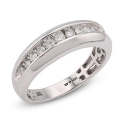 10k White Gold 0.49 CTW Natural Diamond Big Stone Centre Row Mens Band 4.9g