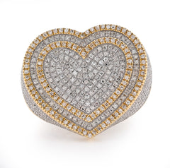 10k Yellow Gold Heart Shape 0.85 CTW Natural Diamond Men Pinky Ring 8gms