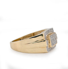 10k Yellow Gold Rectangular Shape 0.50 CTW Natural Diamond Men Pinky Ring 5g