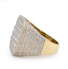 10k Yellow Gold Octagon Baguette 2.25 CTW Natural Diamond Men Pinky Ring 9.6gm