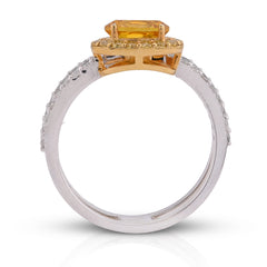 10k White/Yellow Gold 1.89CTW Natural Diamond Round Centre Spring Ring 4gm for Womens