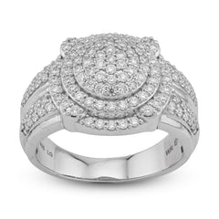 925 Sterling Silver 1.29CTW Lab Grown Round Cluster Halo Mens Round Pinky Ring 7.8gm