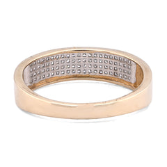 10k Yellow Gold 0.30CTW Natural Diamond 4 Row Centre Band Mens Ring 2.1gm