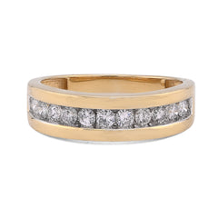 10k Yellow Gold 0.65CTW Mens Band Single Row Natural Diamond Ring 3.6gm