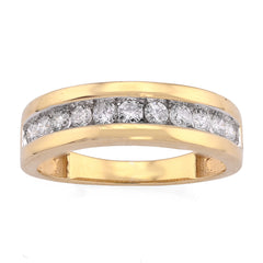 10k Yellow Gold 0.65CTW Mens Band Single Row Natural Diamond Ring 3.6gm