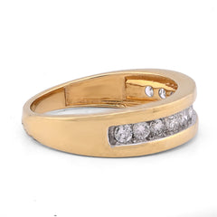 10k Yellow Gold 0.65CTW Mens Band Single Row Natural Diamond Ring 3.6gm