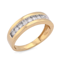 10k Yellow Gold 0.65CTW Mens Band Single Row Natural Diamond Ring 3.6gm