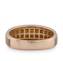 14k Rose Gold Single Row Natural Diamond 0.50CTW Mens Band Ring 5.7gm
