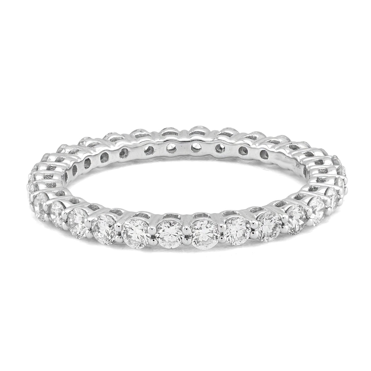 14k White Gold 1.0CTW Iced Out Lab Diamond Womens Band 1.8gm